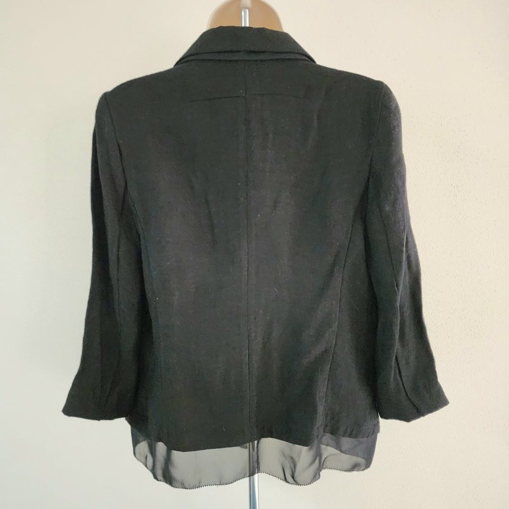 Simply Vera Vera Wang Black Chiffon Trim Women's Blazer Size: M - Picture 5 of 9